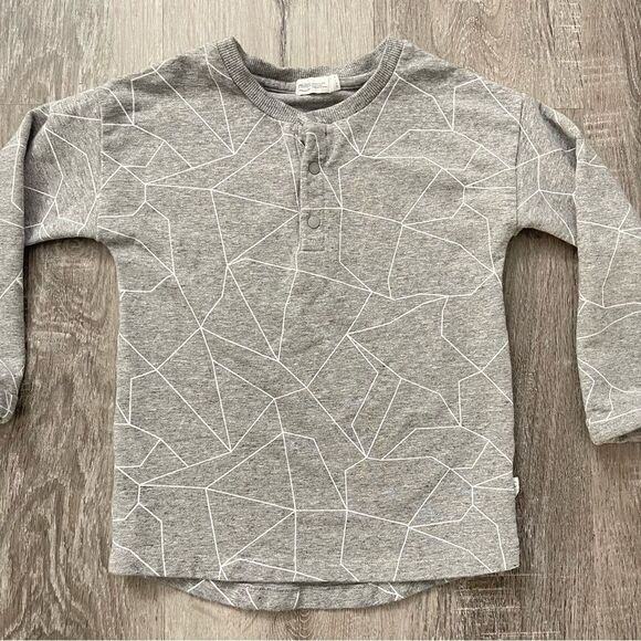 Miles Boy’s Dark Heather Snow Day Front Snap Stretch Cotton Henley Top Size 6 - Picture 3 of 14